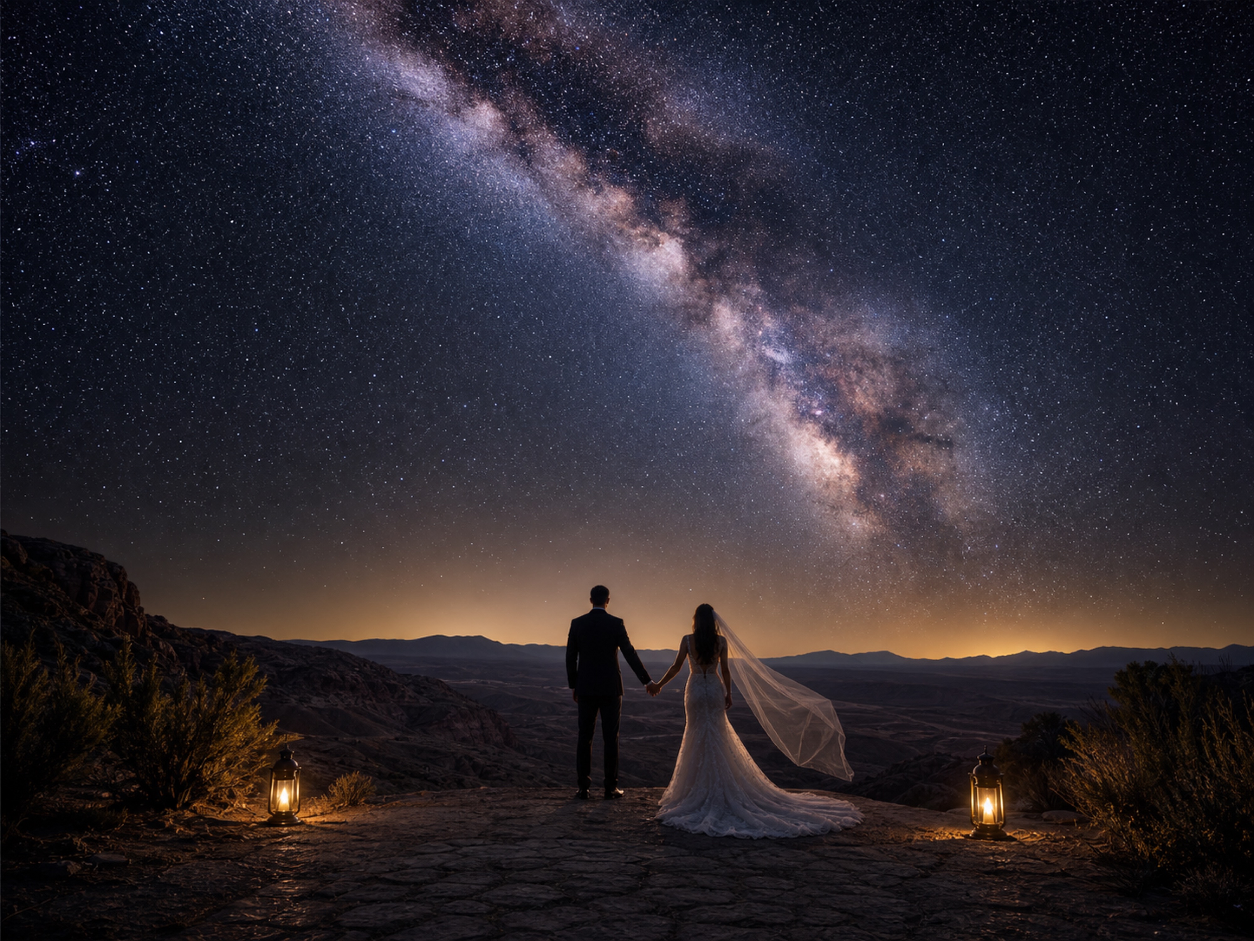 4K Milky Way AI wedding backdrop preview